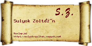 Sulyok Zoltán névjegykártya